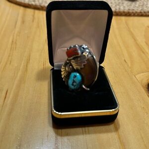 Navajo, bear claw turquoise men’s ring